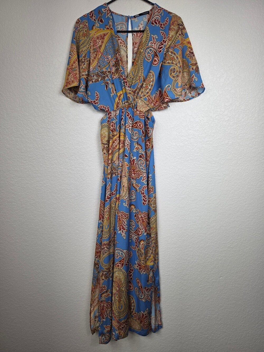 ZARA Blue Paisley Pattern Jumpsuit XS